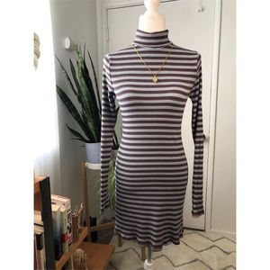 UO Turtleneck Ribbed Bodycon Dress